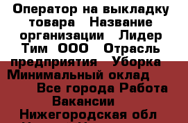 Оператор на выкладку товара › Название организации ­ Лидер Тим, ООО › Отрасль предприятия ­ Уборка › Минимальный оклад ­ 28 000 - Все города Работа » Вакансии   . Нижегородская обл.,Нижний Новгород г.